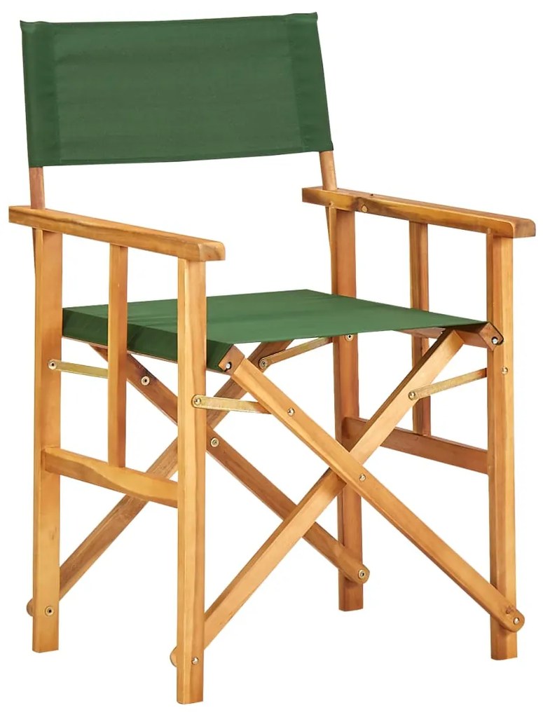 Cadeiras de realizador 2 pcs madeira de acácia maciça verde