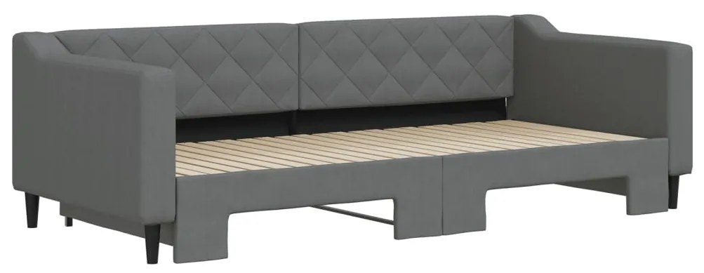 Sofá-cama com gavetão 90x200 cm tecido cinzento-escuro