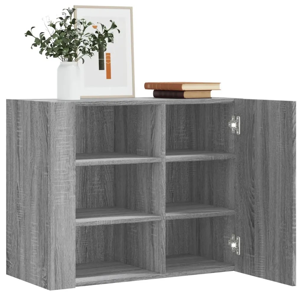 vidaXL Armário parede 75x35x60 cm derivados de madeira cinzento sonoma