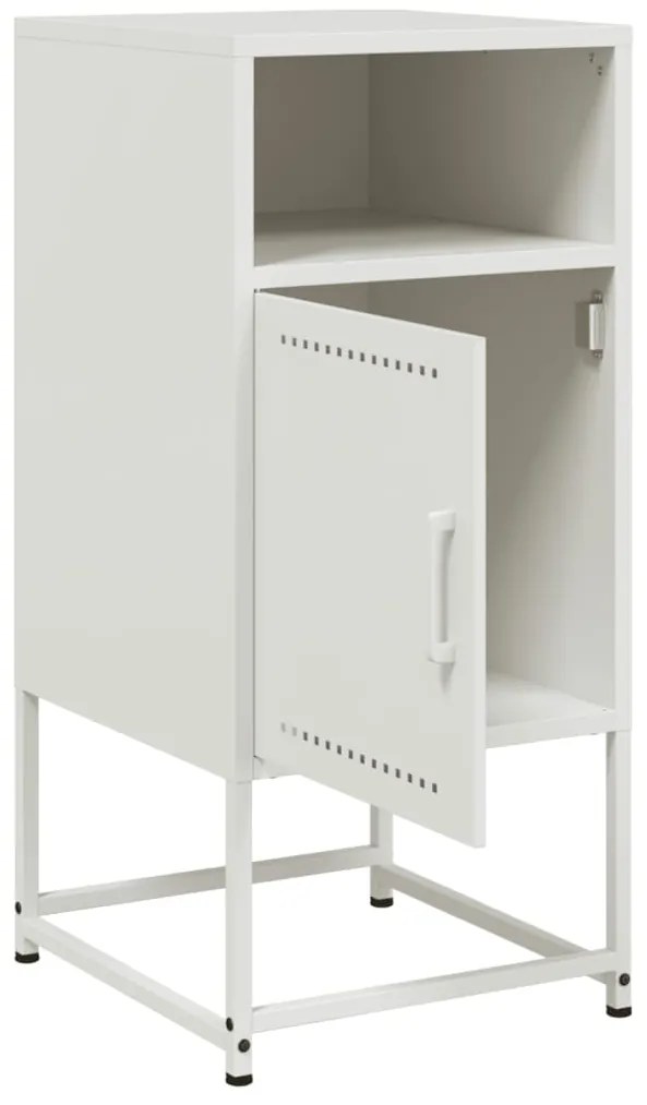 Mesas de cabeceira 2 pcs 36x39x78 cm aço branco