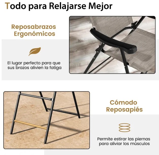 Conjunto de 2 bancos bar altos dobráveis com apoio para os pés Estrutura metálica para varanda Jardim Piscina Terraço 56 x 76 x 112 cm Carga 150 kg Ca