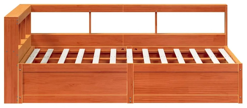 Cama com estante sem colchão 140x190 cm pinho maciço