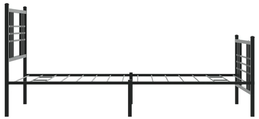 Estrutura de cama com cabeceira e pés 100x190 cm metal preto