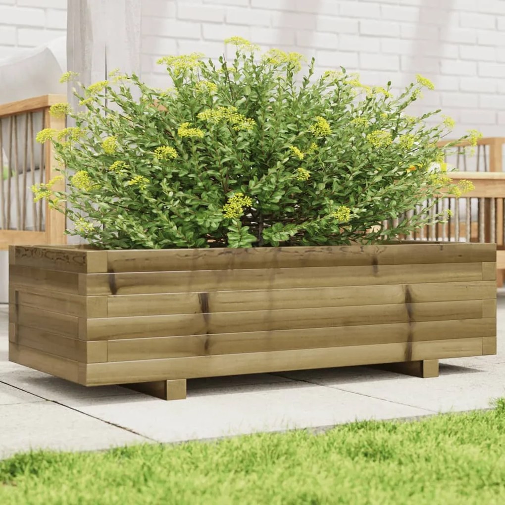 vidaXL Vaso/floreira de jardim 90x40x26,5 madeira de pinho impregnada