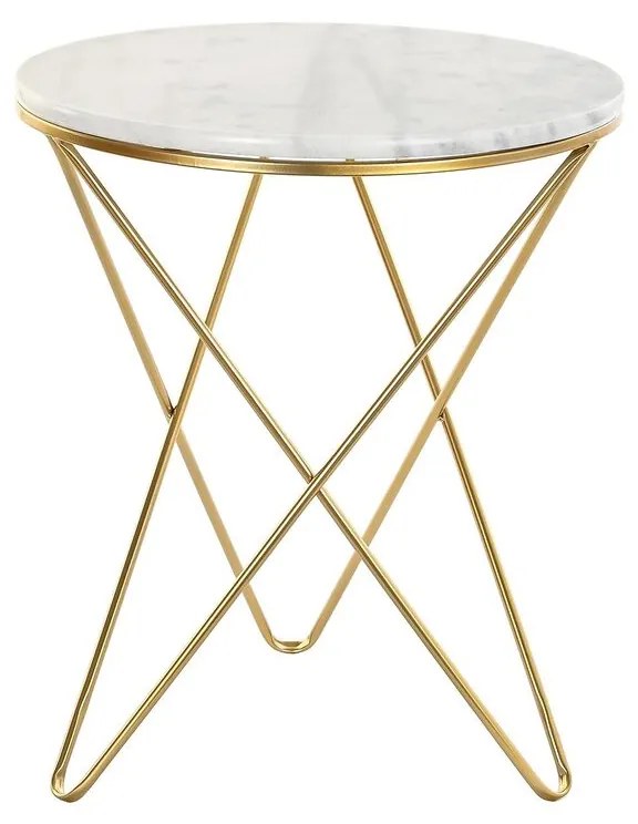 Mesa de apoio DKD Home Decor Dourado Metal Mármore (50 x 50 x 59,5 cm)