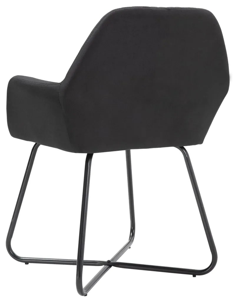 Cadeiras de jantar 2 pcs tecido preto