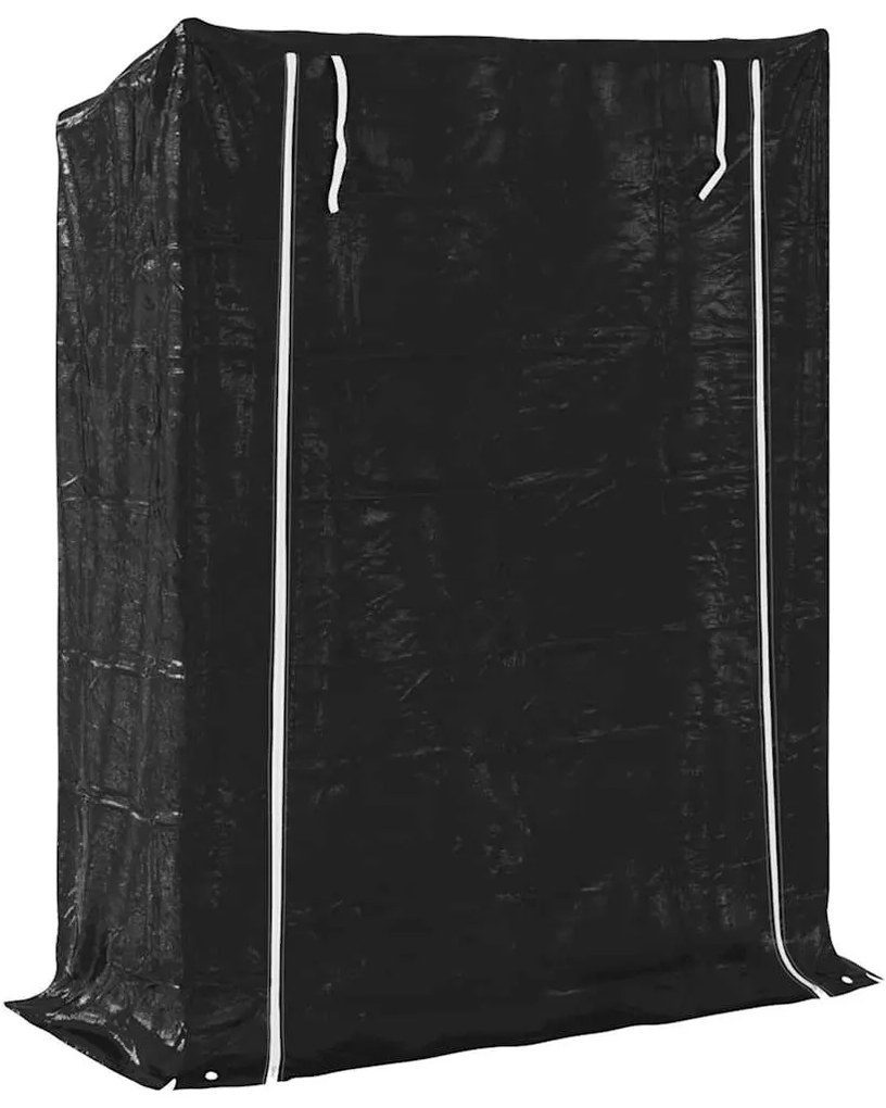 Rack de lenha com tampa de chuva 150x60x200 cm aço galvanizado