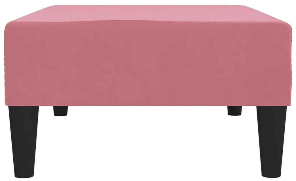 Apoio de pés 78x56x32 veludo cor-de-rosa