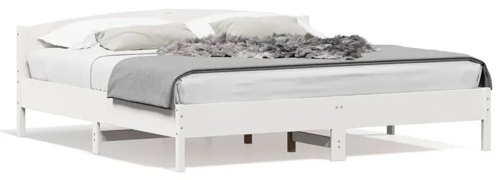 vidaXL Cama sem colchão 180x200 cm madeira de pinho maciça branco