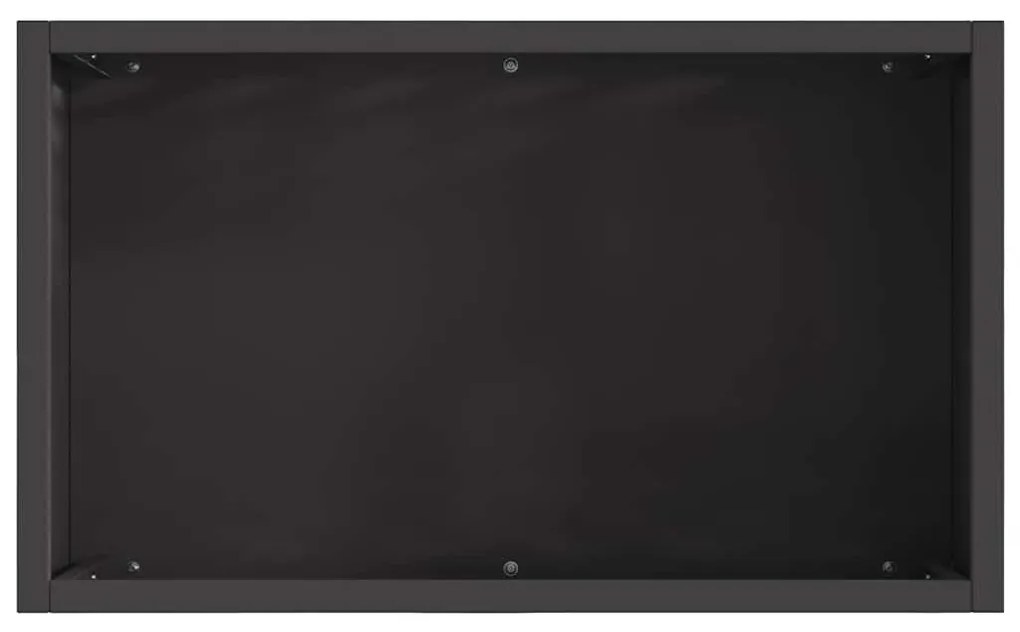 Fogueira Retangular vidaXL Preta 50x30x40 cm em Aço