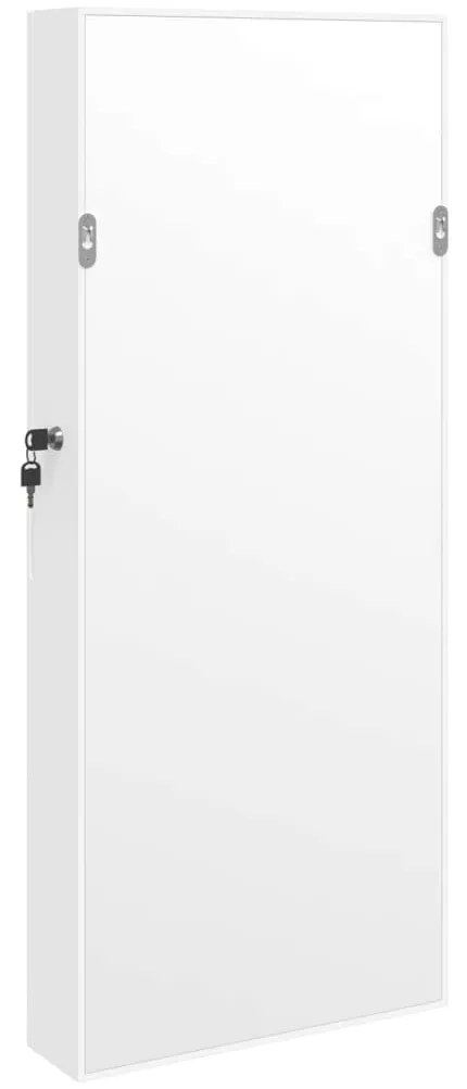 Móvel para joias de parede espelhado 37,5x10x90 cm branco