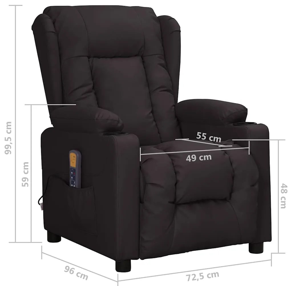 Poltrona de massagens couro artificial preto