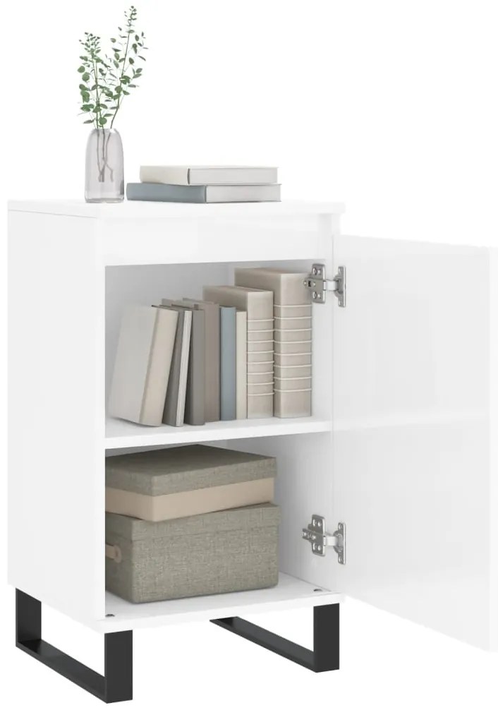 Aparadores 2 pcs 40x35x70 cm deriv. de madeira branco brilhante