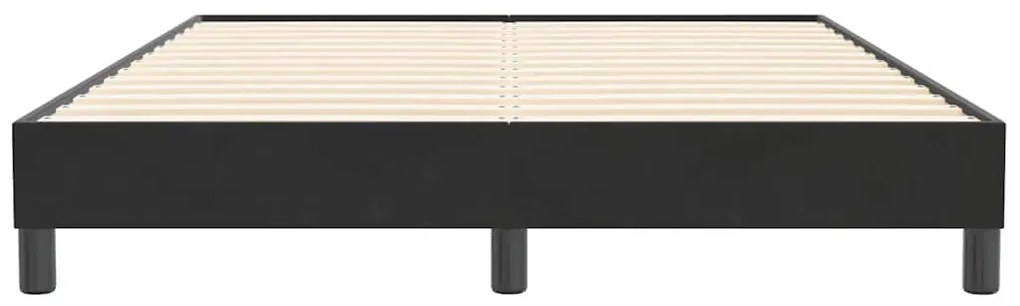 Estrutura de cama sem colchão 140x210 cm veludo preto