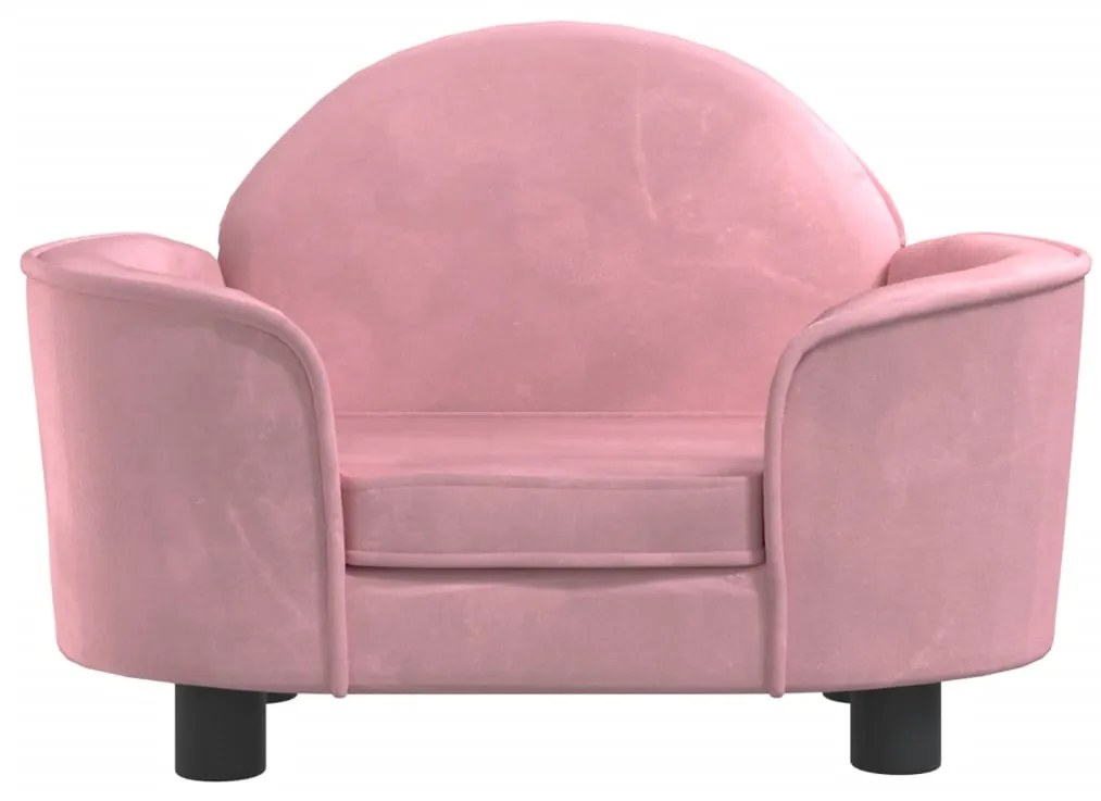 Cama para cães 66x40x45 cm veludo rosa