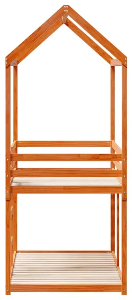 Beliche com telhado 75x190 cm madeira pinho maciça castanho-mel