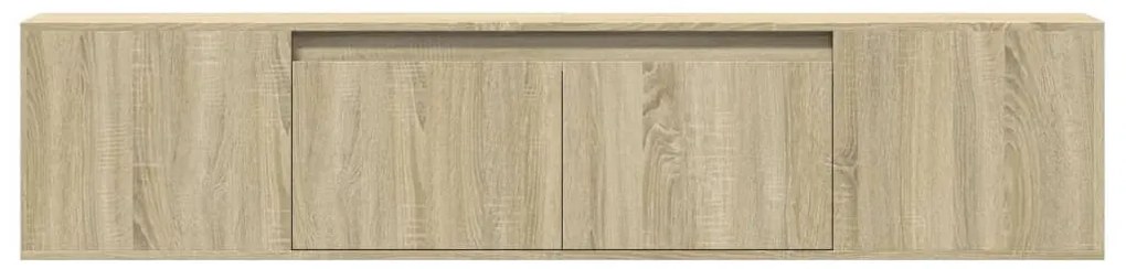 Móvel de parede p/ TV luzes LED 180x31x39,5 cm carvalho sonoma