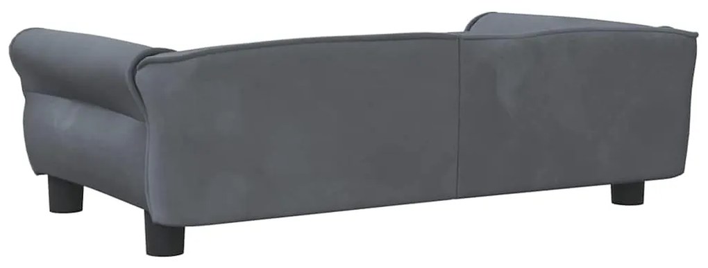 Cama para cães 95x55x30 cm veludo cinzento-escuro