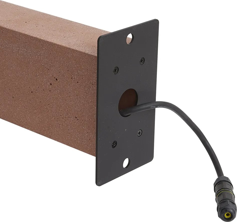 Poste de luz exterior moderno terracota 65cm IP44 - Pompei