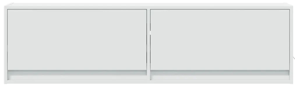 Móvel de parede para TV com luzes LED 140x31x38 cm branco