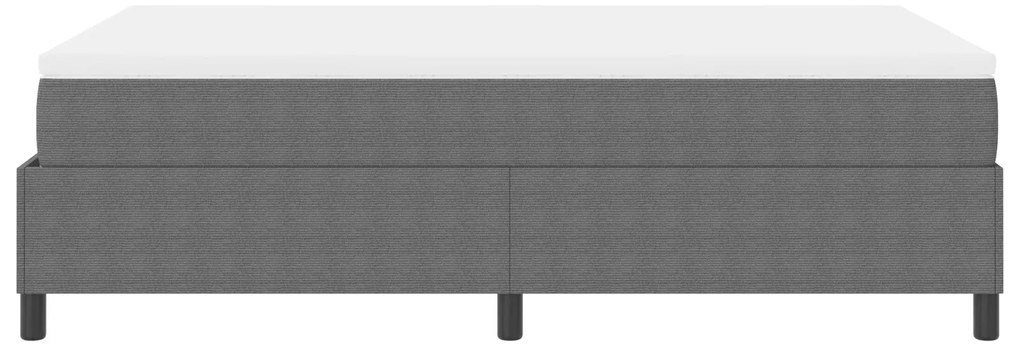 Cama Box Spring com Colchão Cinza Claro 120x200 cm Tecido de Veludo Co