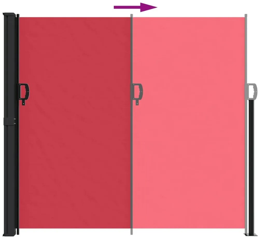 Toldo lateral retrátil 180x600 cm vermelho