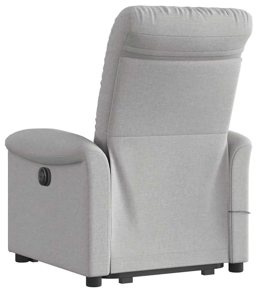 Poltrona elétrica elevatória massagens tecido cinzento-nublado