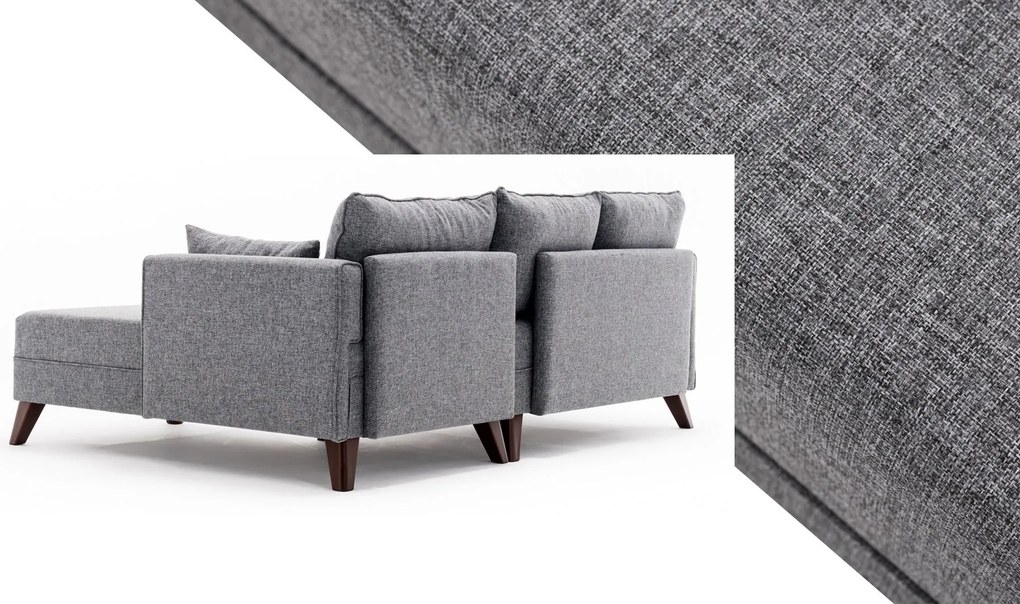 Sofá-Cama de Canto Bella – Cinzento – 205 x 85 x 140 cm