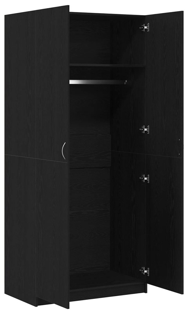 Guarda-roupa vidaXL Carvalho Preto 90x52x200 cm Madeira engenheirada
