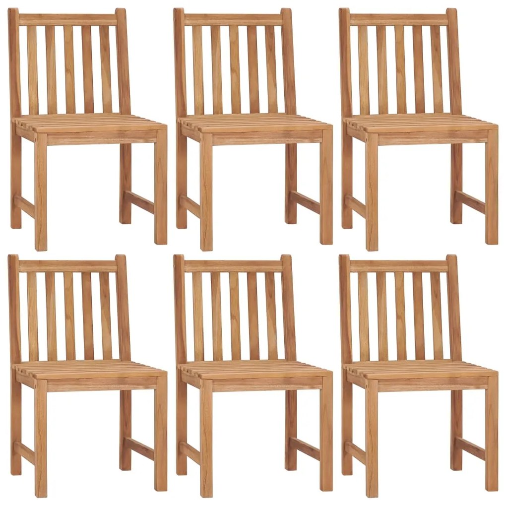 Cadeiras de jardim 6 pcs c/ almofadões madeira de teca maciça