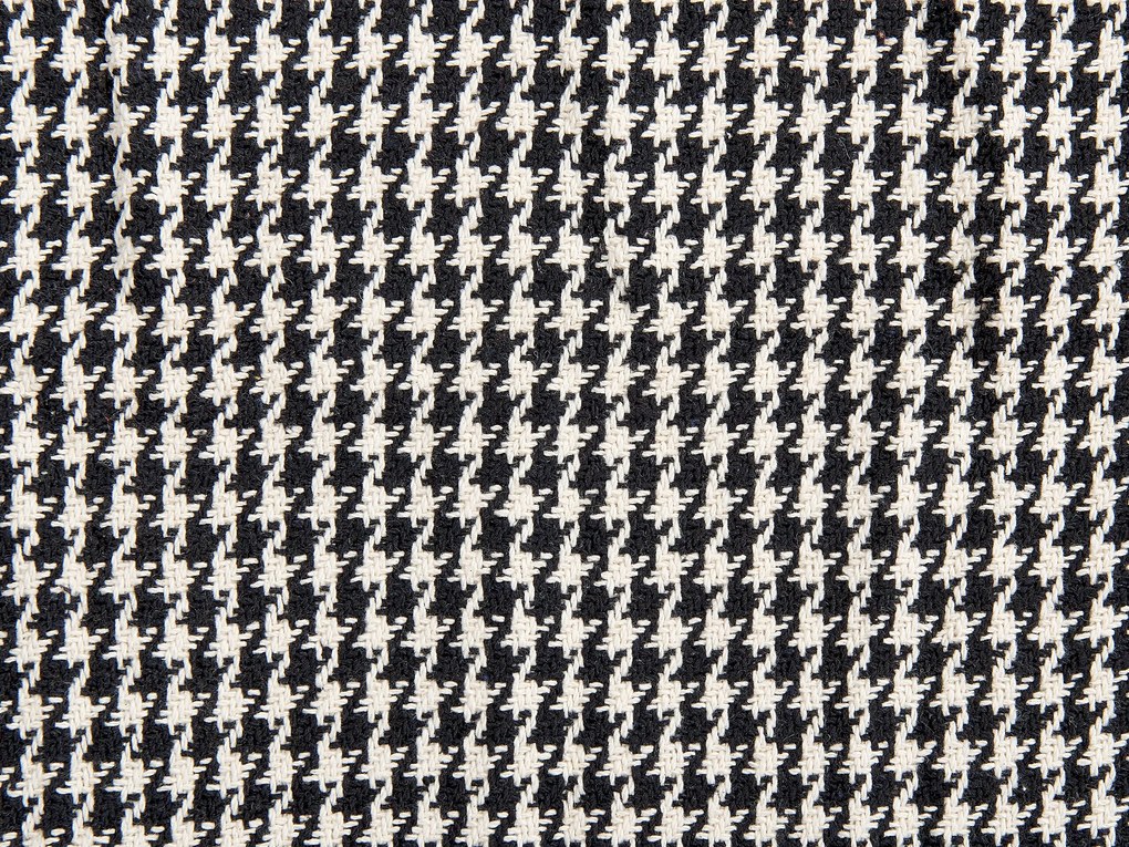 Manta decorativa em algodão preto e branco 125 x 150 cm DAMEK Beliani