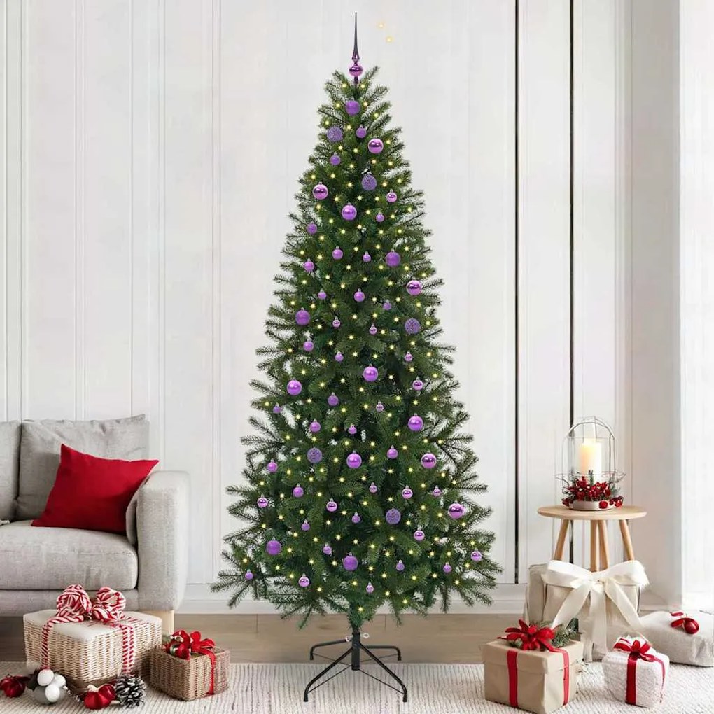 vidaXL Árvore de Natal Artificial com 300 LEDs Verde 240 cm PE e PVC