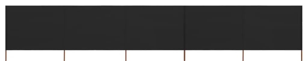 Para-vento com 5 painéis em tecido 600x120 cm preto