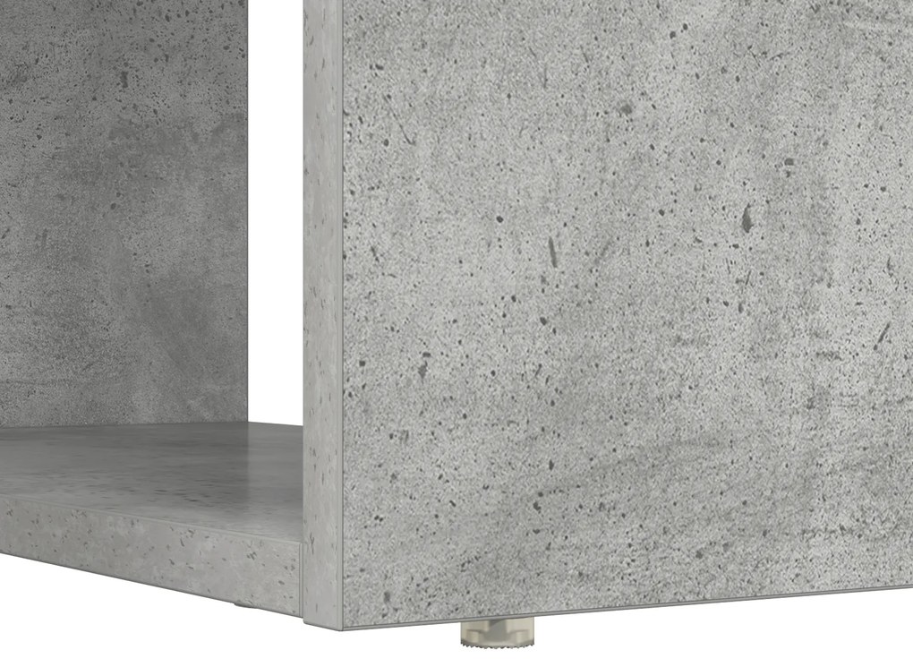 Secretária com Armazenamento Cinzento de Concreto 113x54x120 cm Madeir