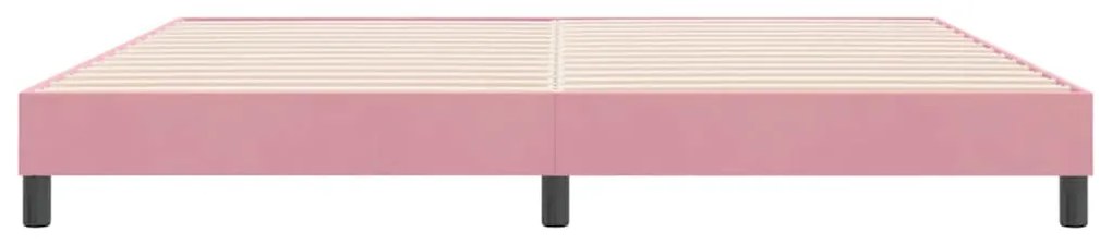 Cama com molas sem colchão 180x220 cm veludo rosa