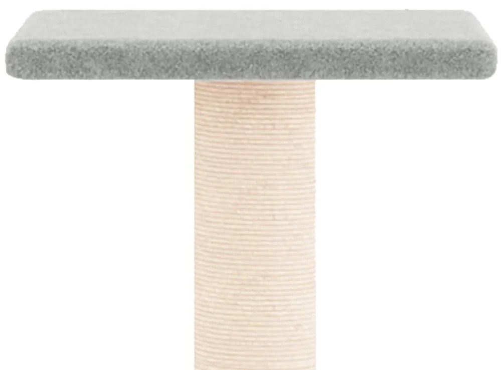 Árvore p/ gatos c/ postes arranhadores sisal 73 cm cinza-claro