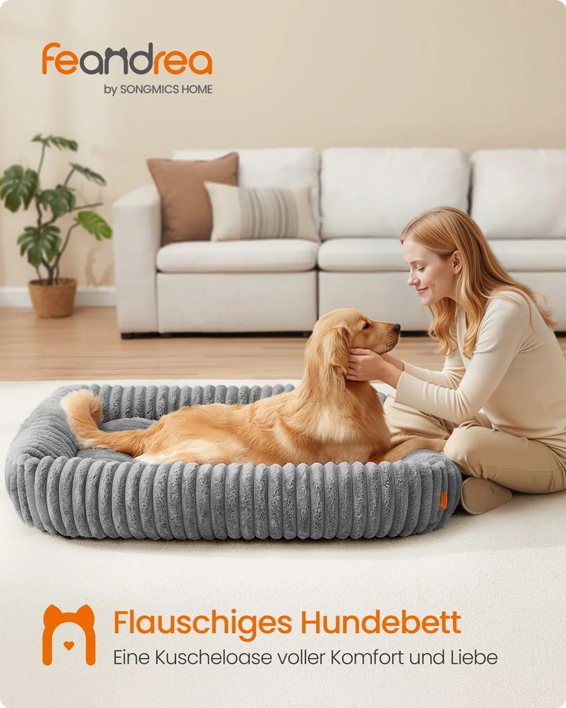 Cama ortopédica para cães de tamanho médio 120 x 85 x 23 cm Cinzenta