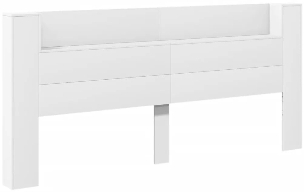 Armário de cabeceira com luzes LED 220x16,5x103,5 cm branco