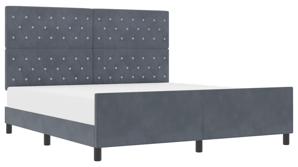 Cama vidaXL Cinza Escuro 180x200 cm Veludo