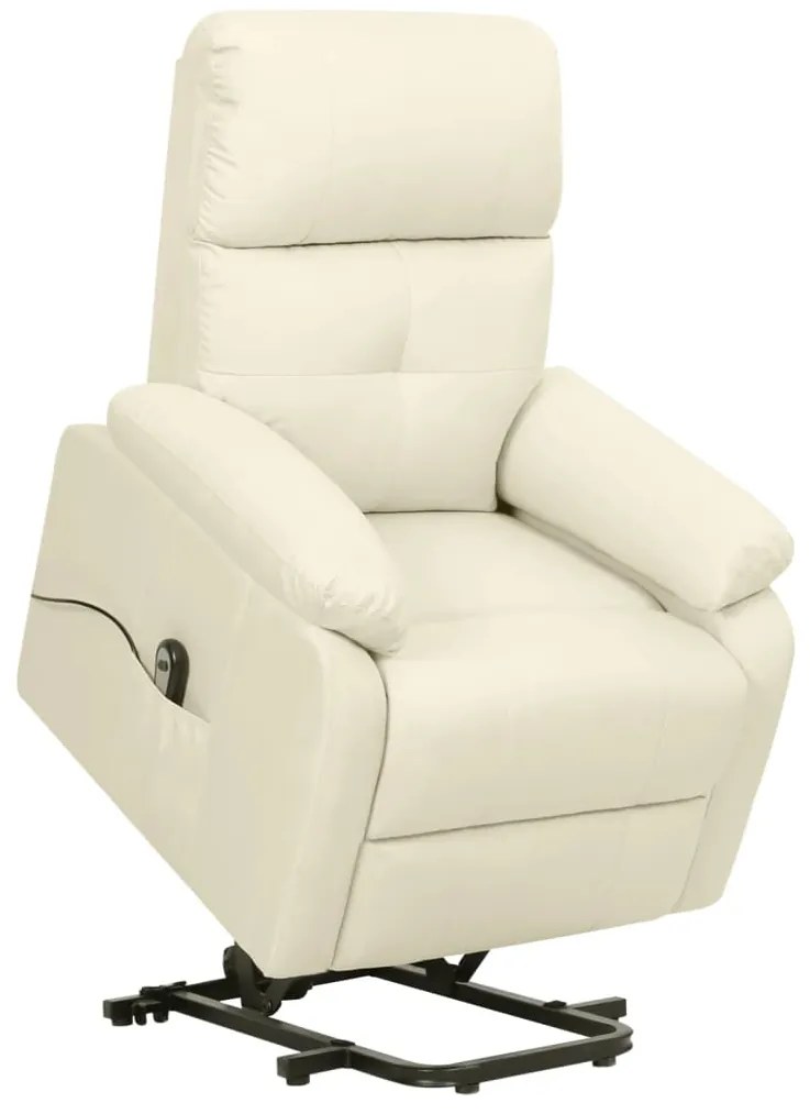 vidaXL Poltrona elevatória tecido cor creme