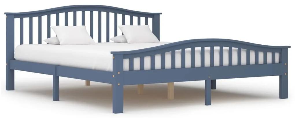 Estrutura de cama em pinho maciço 180x200 cm cinzento