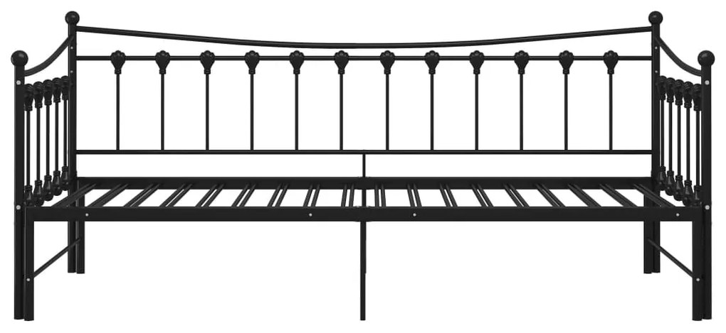 Estrutura sofá-cama de puxar 90x200 cm metal preto