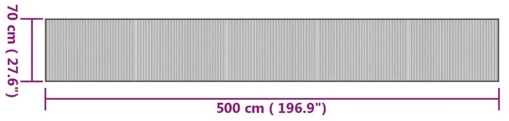 Tapete retangular 70x500 cm bambu cor natural