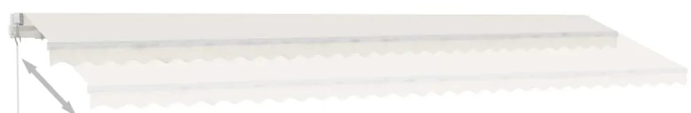 Toldo retrátil manual com LED 600x350 cm cor creme