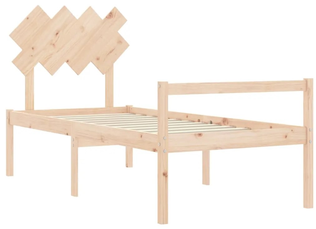 Cama para idosos com cabeceira 90x200 cm madeira maciça