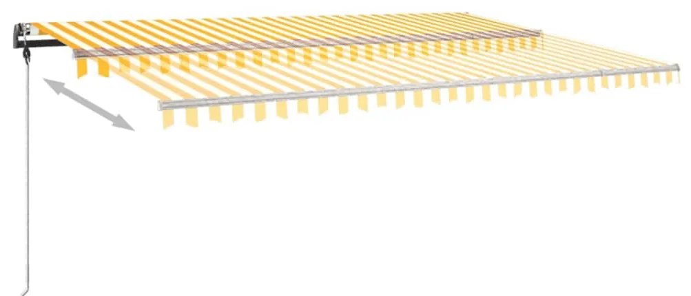 Toldo retrátil manual independente 500x300 cm amarelo e branco