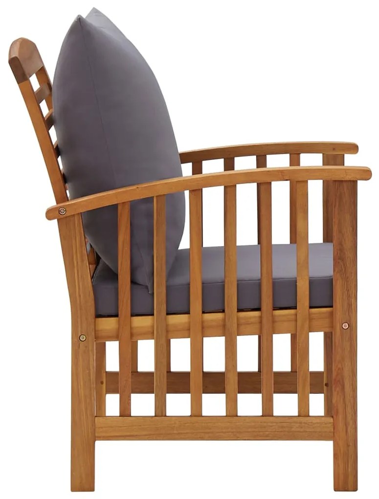 4 pcs conj. lounge jardim c/ almofadões madeira acácia maciça