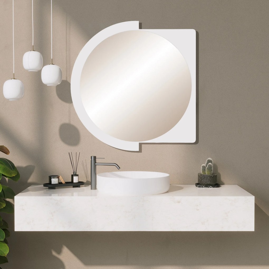 Espelho Decorativo Lucky – Branco – 70x65x2 cm