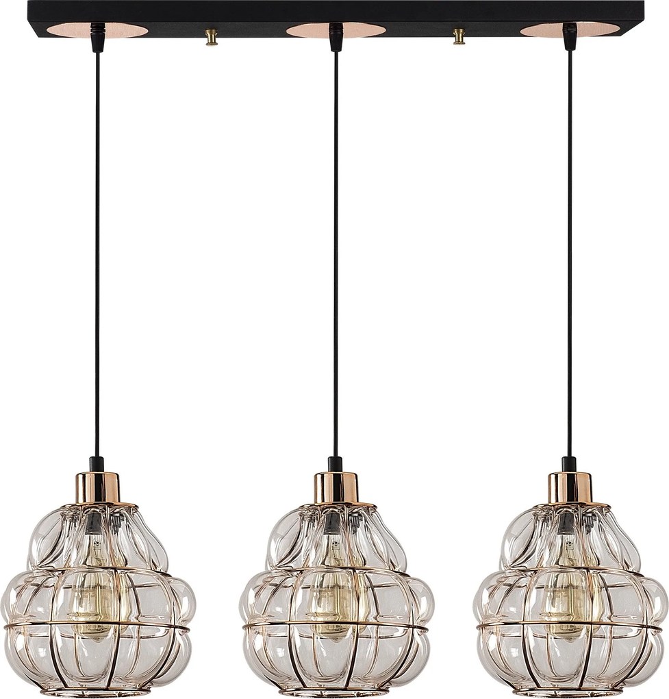 Candeeiro de Teto Safderun – Cobre – Diâmetro 70 cm, Altura 111 cm