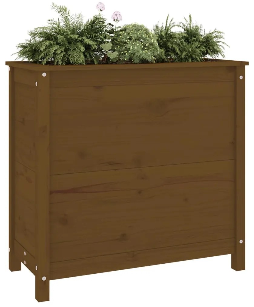Vaso/floreira de jardim 82,5x40x78 cm pinho maciço castanho-mel